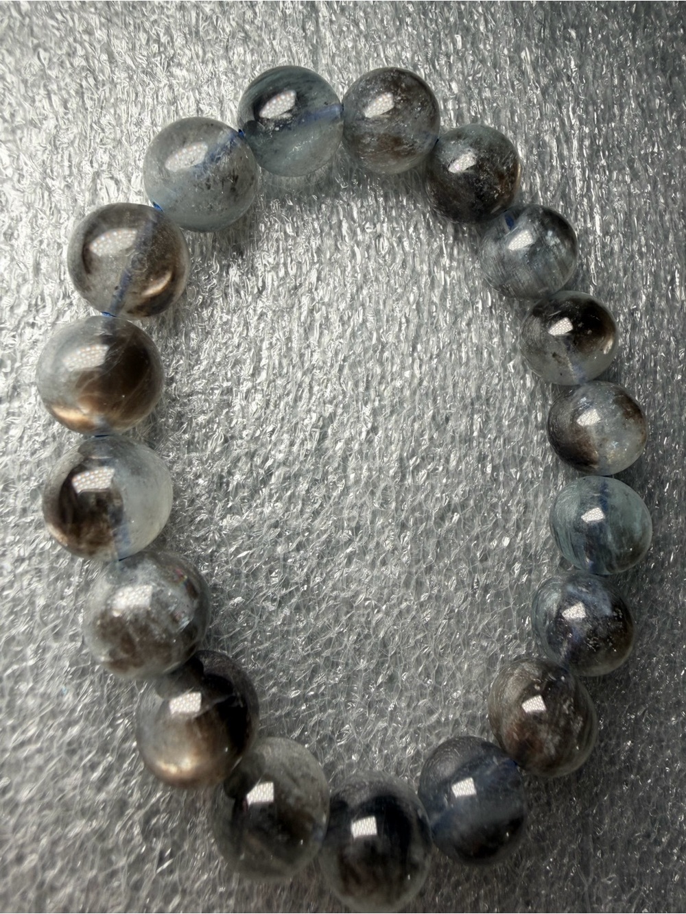 Beautiful 11MM Devil’s Aquamarine Natural Crystal Bracelet